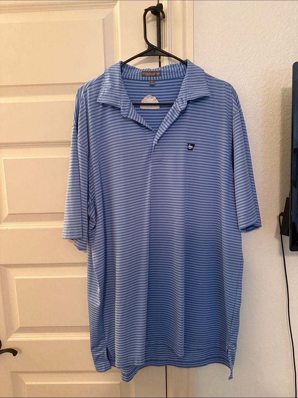 Peter Millar Blue Striped Performance Polo